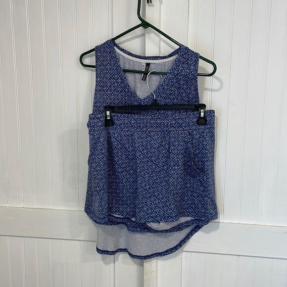 JACLYN INTIMATES blue and white pajama shirt and shorts size XL - Picture 1 of 8
